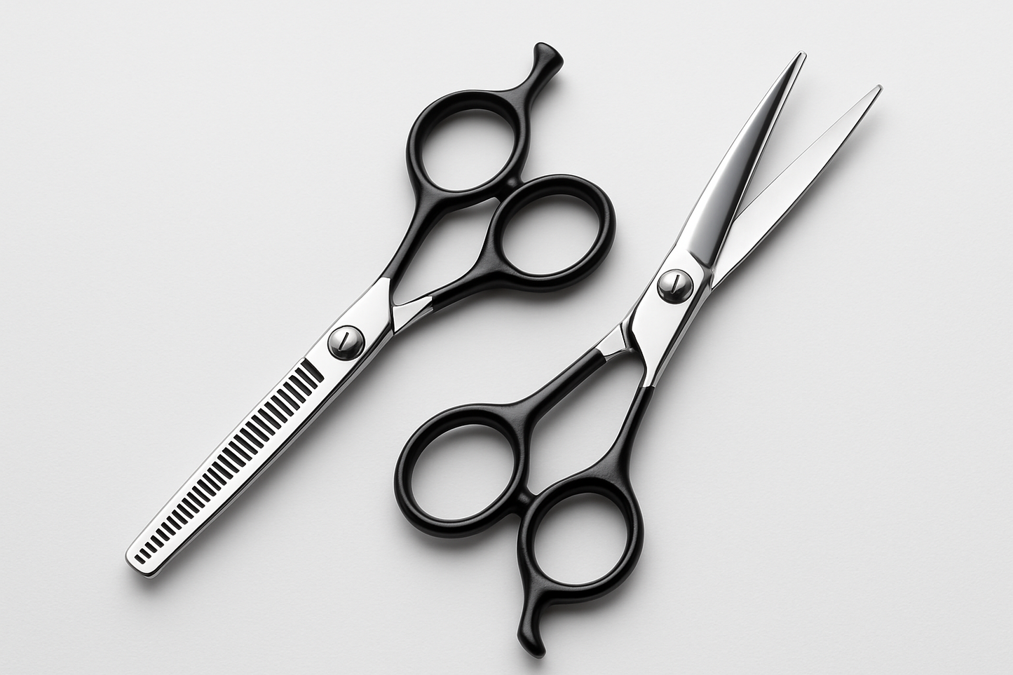 Barber Kit – Scissors + Thinning Scissors Set
Professional 2-in-1 set for barbers and stylists.
- Includes standard and thinning scissors
- Stainless steel construction
- Ergonomic handles
- Ideal for salon professionals