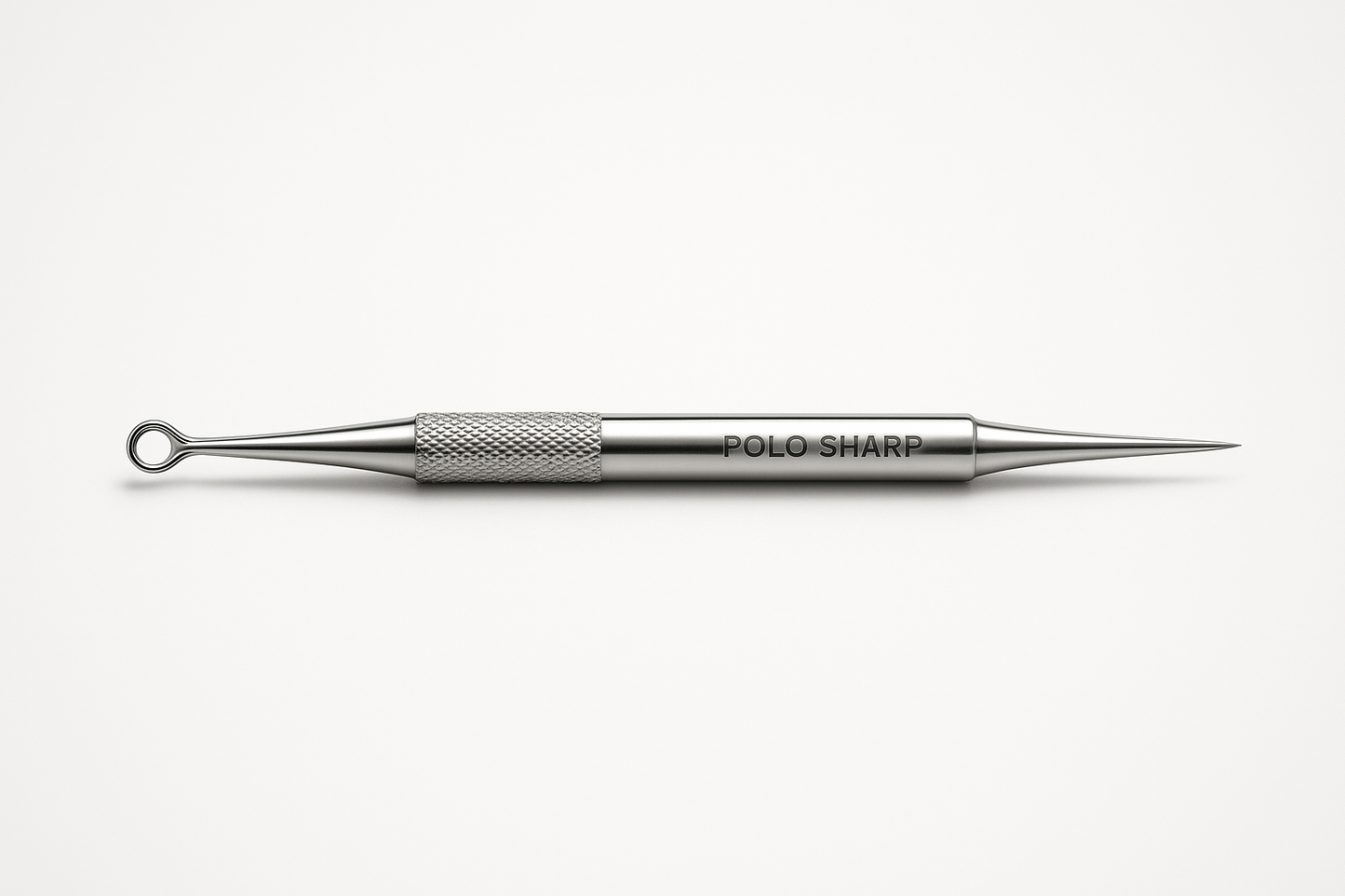 Blackhead Remover Tool (Dual-end)
Professional stainless steel tool for blackhead and blemish removal.
- Dual-end design
- Medical-grade stainless steel
- Non-slip grip
- Hygienic and reusable Brand Name POLO SHARP