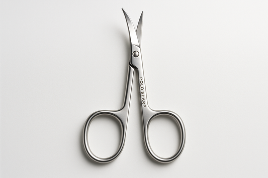 Eyebrow Scissors – Curved Precision Tip
Small stainless steel scissors designed for trimming eyebrow hairs.
- Curved precision blades
- Compact and lightweight
- Comfortable grip
- Ideal for grooming brows Brand name POLO SHARP